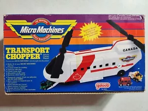 MICRO MACHINES CANADA WHITE TRANSPORT CHOPPER - RARE - PLAYSET JOESCURIOS - Picture 1 of 13