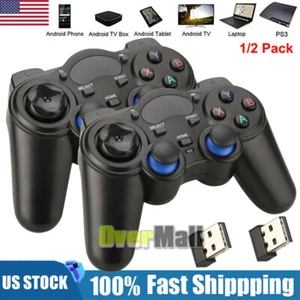 1/2X Schwarz 2.4G USB Griff Wireless Game Controller für PC Android TV Box Handy - Bild 1 von 15