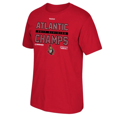 Ottawa Senators Reebok 2017 Atlantic Division Champs Stanley Cup Red T-Shirt Men Cover