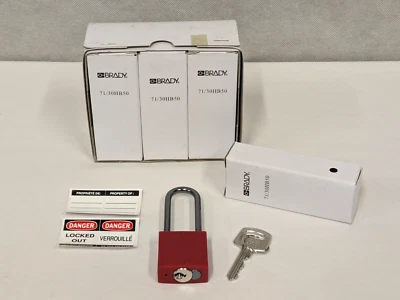 Brady Abus 50mm Electricians Lockoff Lockout Safe Isolation Safety Padlock - Image 1 of 4