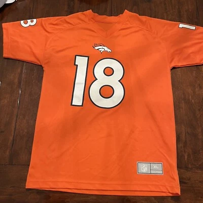 Camiseta deportiva Peyton Manning naranja para niños jóvenes Denver Broncos #18 NFL talla XL 18-20 Foto 1 de 4