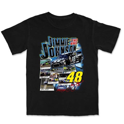 Jimmie Johnson Nascar Black Cotton Unisex T-Shirt For Men Women S-3XL Cover