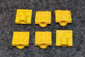 (6) 2x2 YELLOW Technic Plate w/ Single Under Axle Stud Connector ~ New Lego - Picture 1 of 1