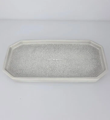 Kassatex Elegante Bandeja Porcelana Gris Shagreen - Accesorio Tocador Baño 9.25" Foto 1 de 4
