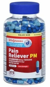 Walgreens Extra Strength Pain Reliever PM 375 Caps (Exp. 02/26) Sealed Bottle - Picture 1 of 7