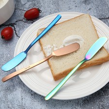 2 pz coltello da burro in acciaio inox manico lungo marmellata raschietto stoviglie crema pasticceria
