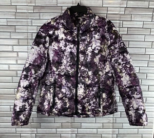 Marc New York Purple Patterned Puffer Coat Size XL With Pockets - Picture 1 of 8