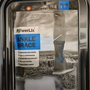PowerLix Ankle Brace 4 Way Compression Unisex Size Medium 1 Pair NEW - Picture 1 of 3