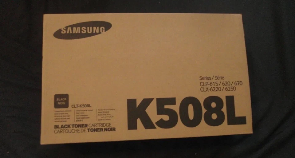 Lot of (2) Samsung CLT-K508L Black Toner Cartridge K508L CLP-615/620/670 Genuine