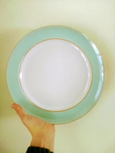 Denby Dinner Plate(s) Pure Green White & Tan 10-7/8 or 11" ENGLAND MADE - Picture 1 of 4