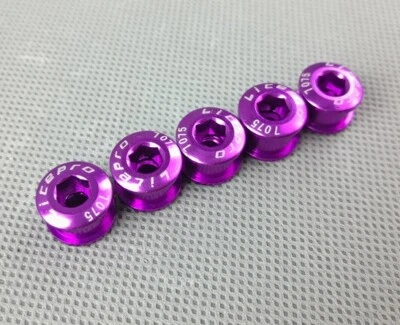 5pcs MTB Road Bike Chainring Bolts Single Double Triple Speeds Screws Aluminum - Image 1 of 4