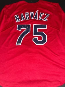 Carlos Narvaez Red Sox Auto Signed Custom Jersey Beckett Witness Hologram Red - Picture 1 of 3
