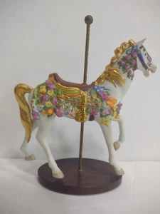 Vtg Franklin Mint Treasury Of Carousel AMERICAN BEAUTY HORSE Porcelain Figurine - Picture 1 of 9