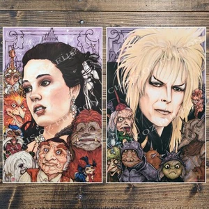 Labyrinth 2er Set 11x17 Drucke David Bowie Goblin King signiert Chris Oz Fulton - Bild 1 von 5