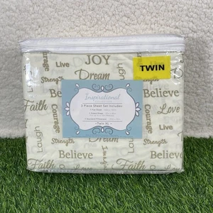Inspirational Collection 3-teiliges Twin XL Bettwäsche Set hellgelb Glaube Ermutigung - Bild 1 von 9