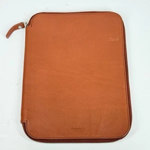 Shinola Detroit Leather Tech Portfolio Organizer Tan Brown Laptop Tablet Case - Photo 1/15