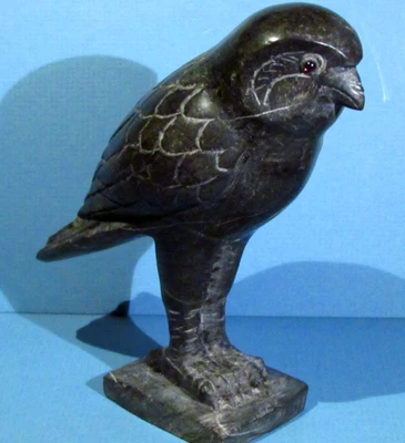 Estatua de mármol negro estatuilla FALCÓN tallada a mano escultura alabastro maltés Foto 1 de 4