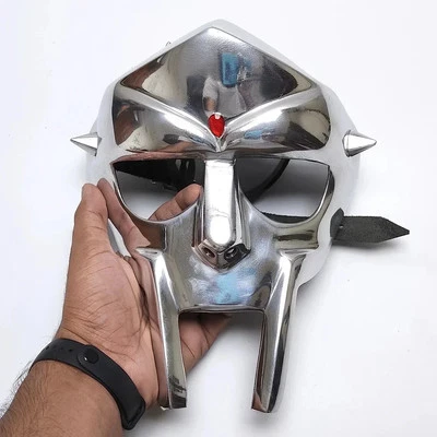 MF Doom 面具 角斗士 疯恶棍 金属 面甲 万圣节 面具 派对 — 第 1/4 张图片