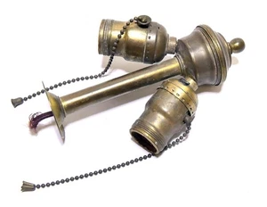 VINTAGE LAMP SOCKET DOUBLE CLUSTER LEADER MONOWATT PULL CHAINS SOCKETS - Picture 1 of 8