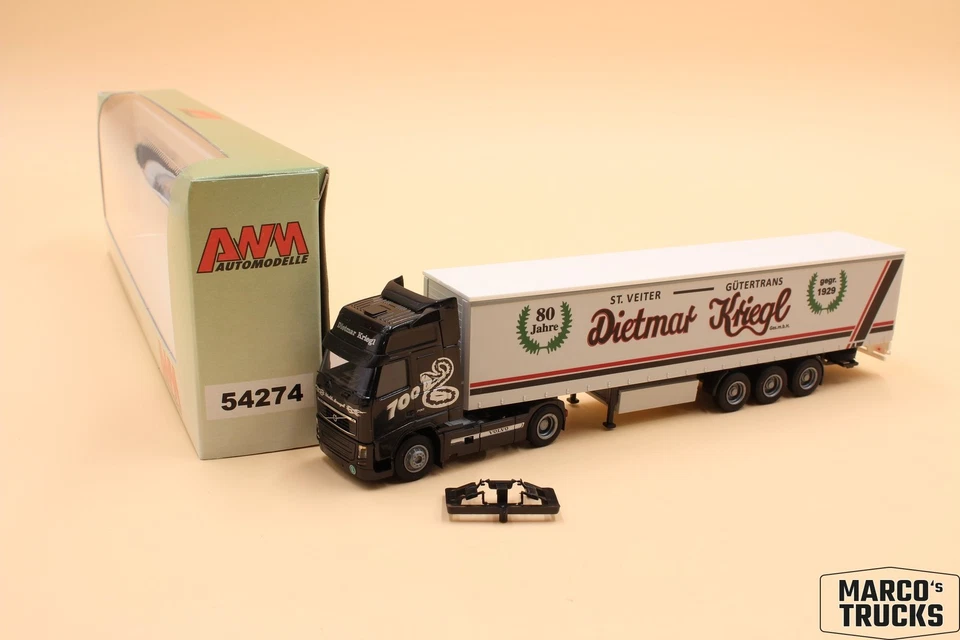 AWM Volvo FH13 semi-trailer truck "Kriegl" Austria No. 54274 1:87 /AWN15 - Image 1 of 1