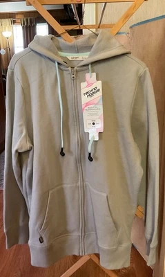 NUEVO Jóvenes Adolescentes XXL Antiguo Azul Marino Chaqueta con Capucha Techno Sudadera con Capucha Bolsillos con Cremallera Completa talla 18 Foto 1 de 4