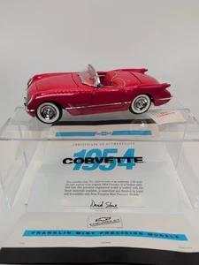 Franklin Mint 1954 Red Chevrolet Corvette Convertible w/Box & Papers $23.99 - Picture 1 of 24