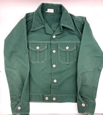 Billy the Kid Chaqueta a Presión Verde Camisa con Botones Talla 12 Camisa Años 50/60 Lona Foto 1 de 4
