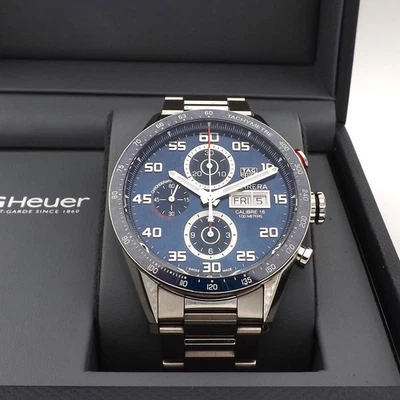 Reloj Hombre Tag Heuer Carrera Calibre 16 CV2A1V Automático Cronógrafo Azul Foto 1 de 4