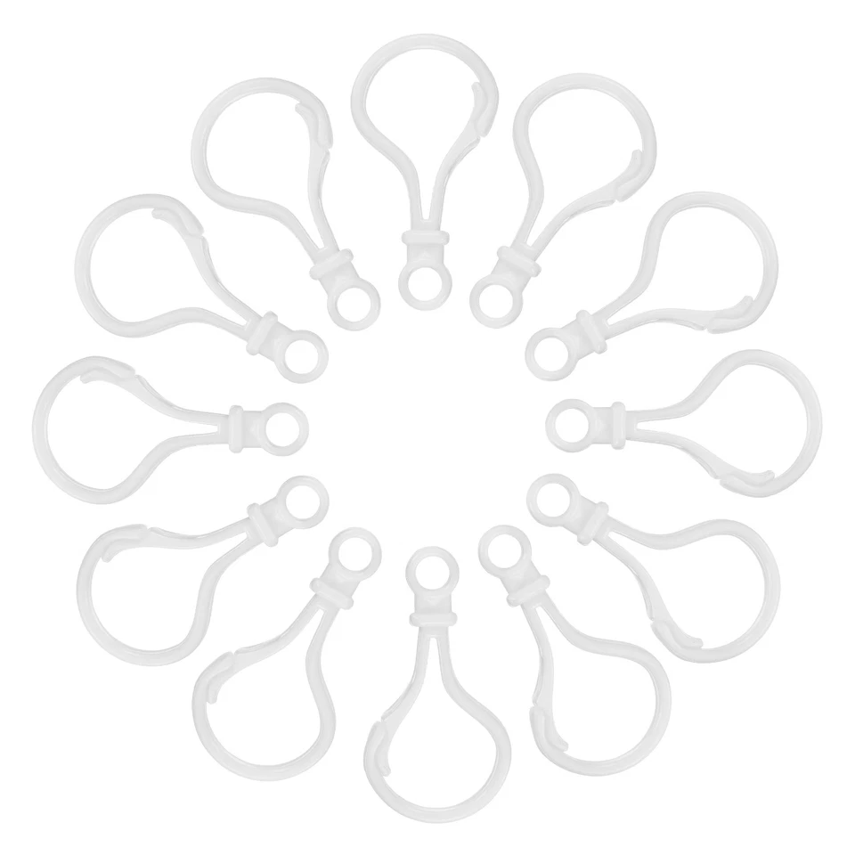 150 Pcs Plastic Lobster Claw Clasps Snap Lanyard Clip Hooks, White Foto 1 de 4