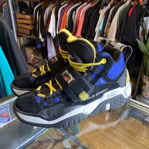Polo Sport Ralph Lauren White Black Blue Yellow PS100-SK-HTL Men’s Size 12 - Picture 1 of 12