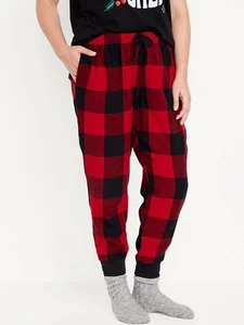 Old Navy Flannel Pajama Pants Size L Buffalo Plaid Jogger Lounge Pockets NWT - Picture 1 of 11