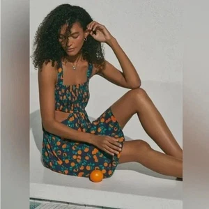 Anthropologie The Piper Bandeau Cutout Oranges Ruched Mini Dress XS RARE - Bild 1 von 10