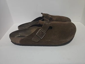  Birkenstock Men's Boston Corduroy Suede Embossed Clogs EU 46 US M13 Brown  - Picture 1 of 11