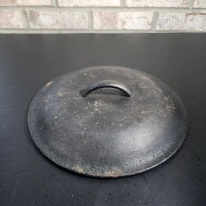 Vintage Cast Iron Dutch Oven Lid W/ Handle 10 1/4" #8G Self-Basting Heavy Duty - Picture 1 of 5