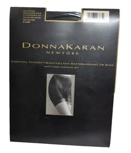 Donna Karan Essential Toners Matte Sheer Pantyhose Black Medium Vintage Sealed - Picture 1 of 7