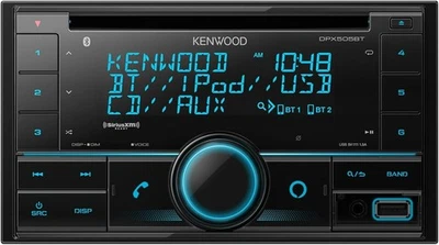 CD estéreo para automóvil KENWOOD DPX505BT doble DIN en tablero. AM/FM con Bluetooth - Nuevo Foto 1 de 3