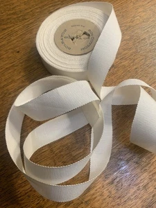 3 Yards Vintage  7/8” Ivory Cotton Rayon grosgrain  ribbon ~USA ~ NOS - Picture 1 of 2