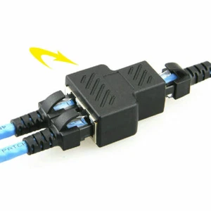 1* RJ45 Splitter Adapter 1 to 2Ways Dual Female Port CAT5/6/7 LAN Ethernet Cable - Picture 1 of 12