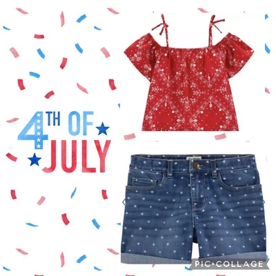 OshKosh B'gosh 4th Of July, 2-pc Outfit, size 10, Patriotic/summer,Americana - Image 1 of 4