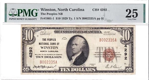 $10 1929 T1 National WINSTON North Carolina NC 🇺🇸 Extremely Rare! 9 on Census! - Picture 1 of 2