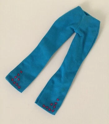 Blue Denim Pants with Pink Hearts for Barbie Dolls - Image 1 of 4