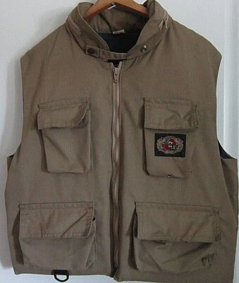 Vtg Stearns Fishing Vest~Flotation~Adult M~4 Pkt~40-42~Hood in Zippered Closure - Image 1 of 4