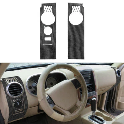 5pcs Carbon Fiber Side Defogger Air Vent Panel Trim For Ford Explorer 2008-2010 - Imagem 1 de 4