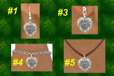 COWGIRL HEART Rodeo Texas Barril Carreras Western Cristal San Valentín Niña Joyería Foto 1 de 2