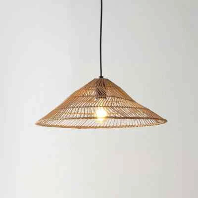 JONATHAN Y Nova 20.25 in. 1-Light 180 in. Brown Cord Plug-In Farmhouse Coastal - Image 1 of 4