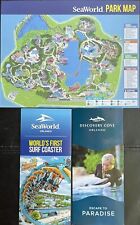 2024 Sea World Orlando Park Guide Map + Sea World and Discovery Cove Brochures!!
