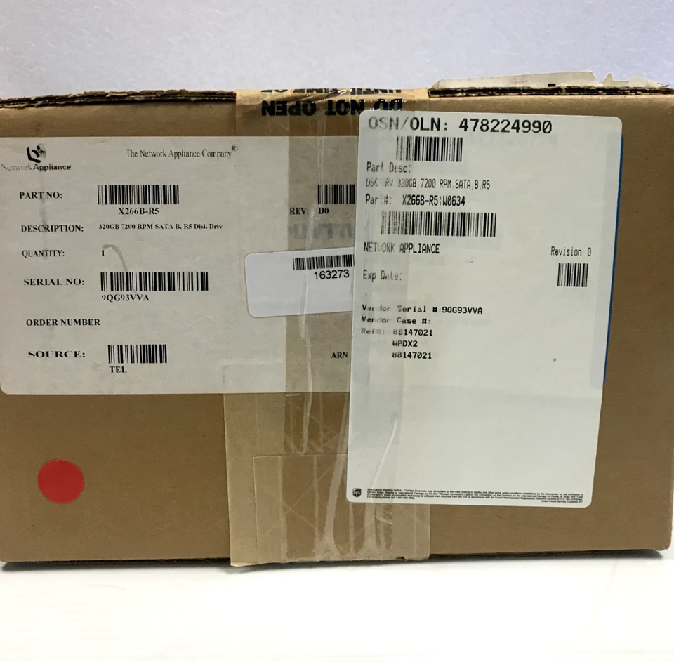 NetApp X266B-R5 320GB 7.2K RPM 1.5Gbps 3.5" SATA HDD Hard Drive for DS14/DS14MK2 - Image 1 of 1