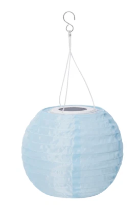 IKEA SOLVINDEN LED solarbetriebene Pendelleuchte Außen Kugel Leuchte blau 22 ... - Bild 1 von 3