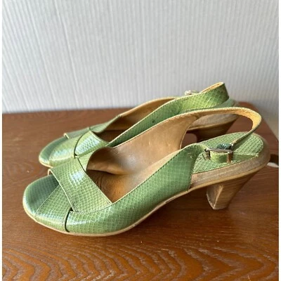 Softspots Shoes Patent Leather Wide Snake Open Toe  Shoes Slingback. Size 9.5N - Image 1 of 4