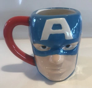 Captain America 3D Mug By Marvel. Small Chip On Ear. See Pictures. - Picture 1 of 6